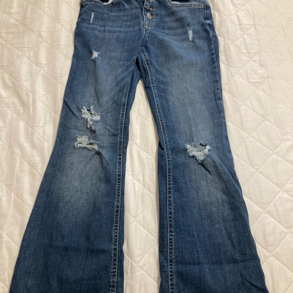 Women's Distressed Blue Jeans